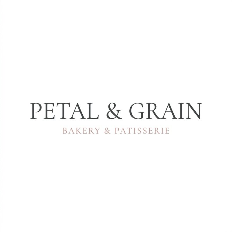 AI-generated minimalist modern bakery logo with clean serif typography on white background