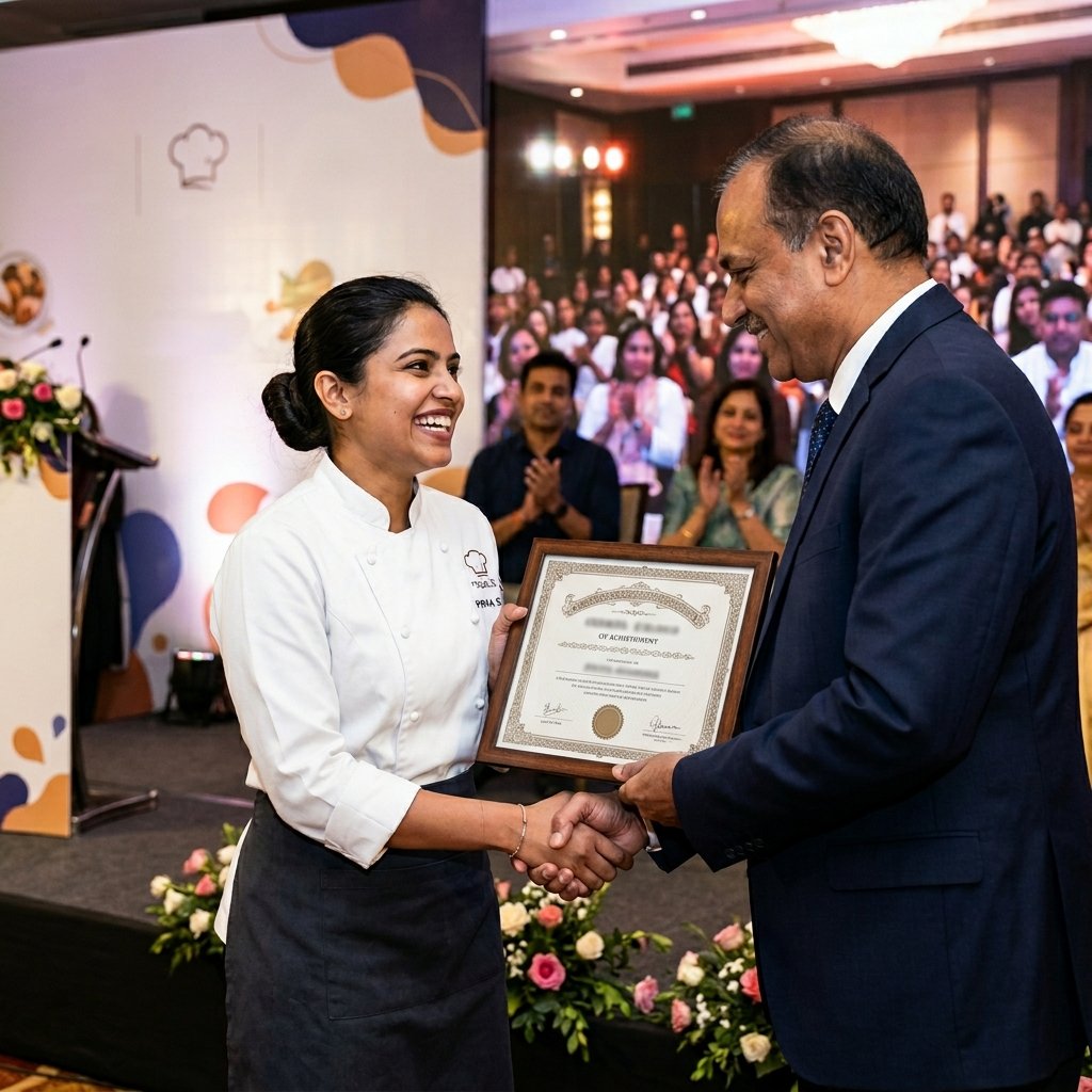 Professional baking certificate in pastry arts issued by a culinary academy in India