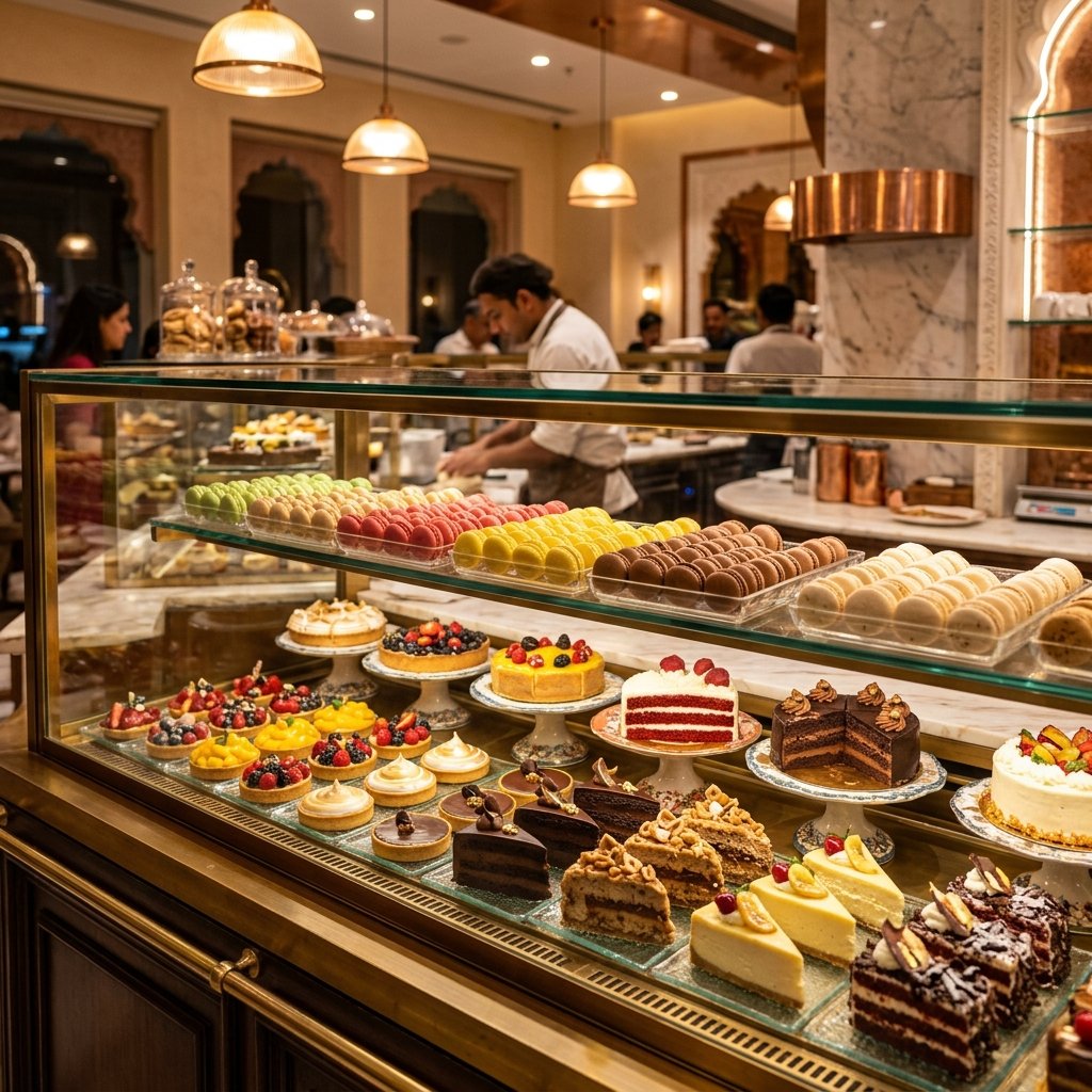 Pastry display showcase from Delhi pastry school